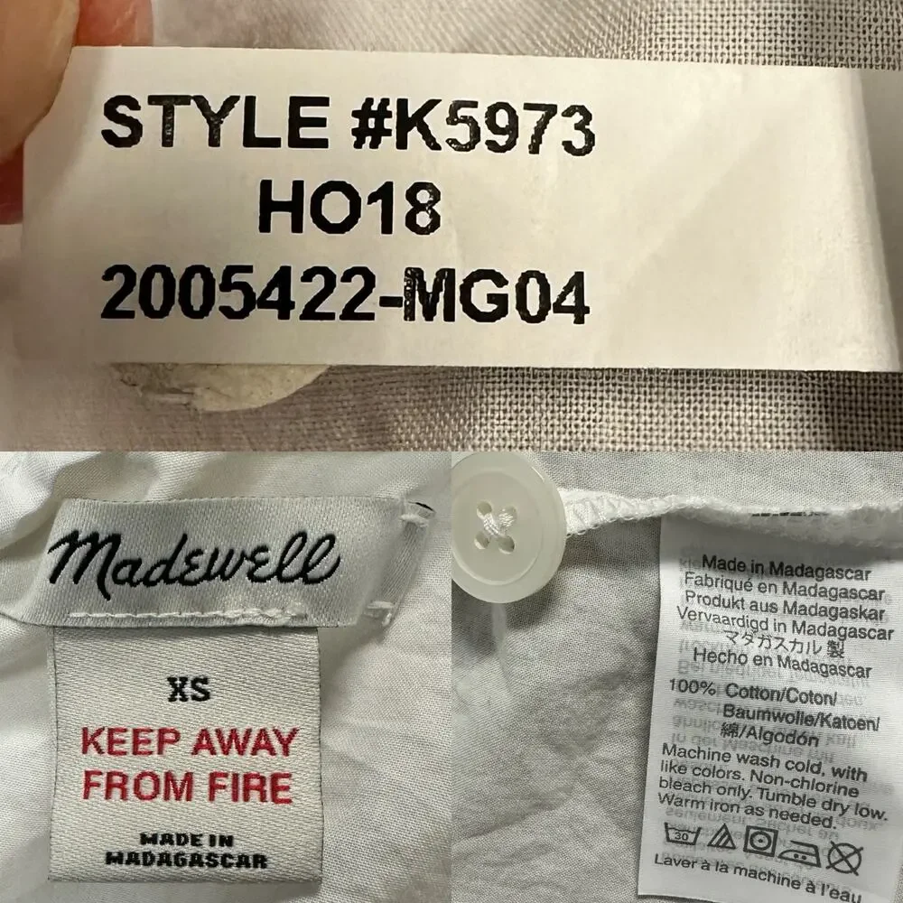 Madewell White Button Down Poplin Bedtime Nightshirt Preppy Coastal Grandma Airy